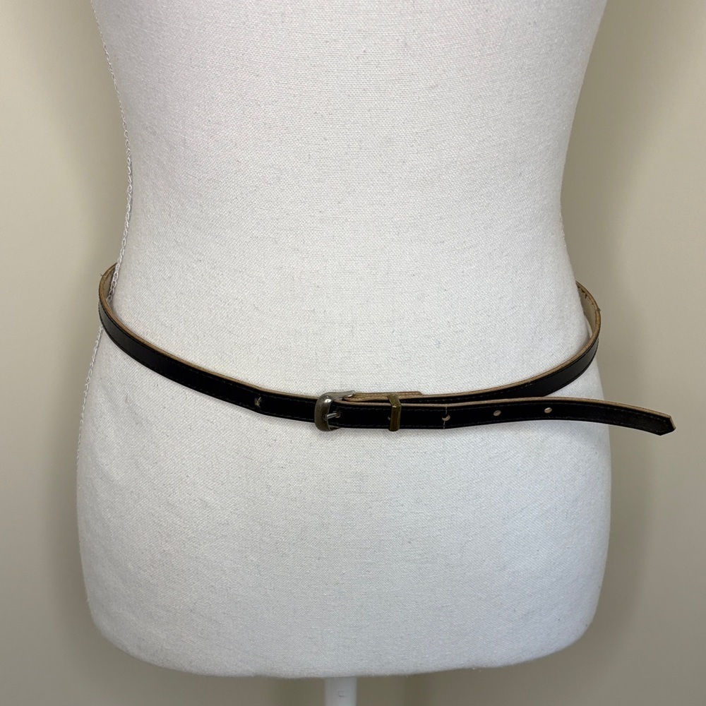 Vintage Genuine Bonded Leather Navy Blue Half Inch Belt